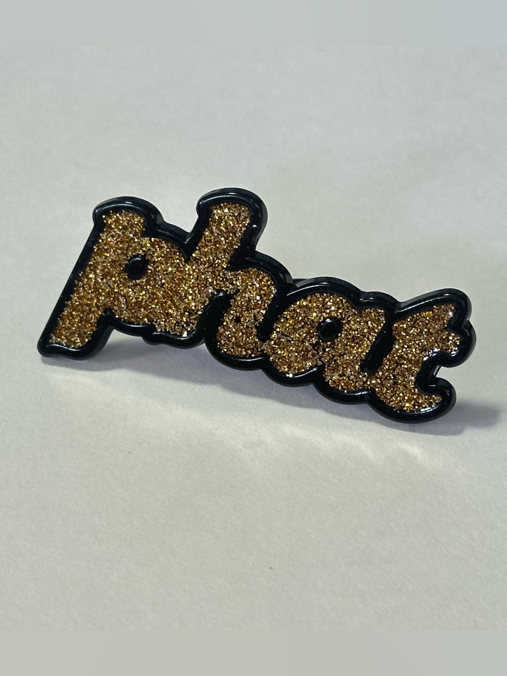 Gold Glitter 'Phat' Adjustable Costume Ring Hip Hop 90s Cosplay Funny Novelty